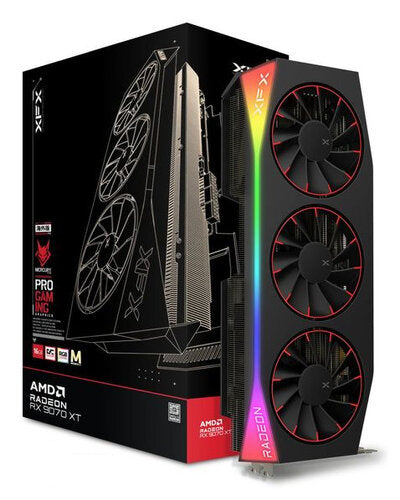TARJETA DE VIDEO XFX MERCURY RX 9070 XT MAGNETIC AIR/ RGB/16GB/ GDDR6/ PCIE 5.0/256 BIT/GAMA ALTA TARJETA DE VIDEO XFX MERCURY RX 9070 XT MAGNETIC AIR/ RGB/16GB/ GDDR6/ PCIE 5.0/256 BIT/GAMA ALTA